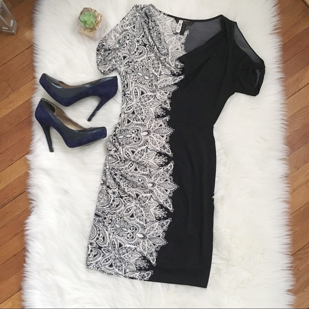 Cold Shoulder Bodycon Cocktail Dress BCBGMAXAZRIA